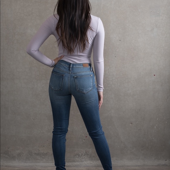 Ribbed Lilac Long Sleeve Bodysuit - Picture 2 of 2